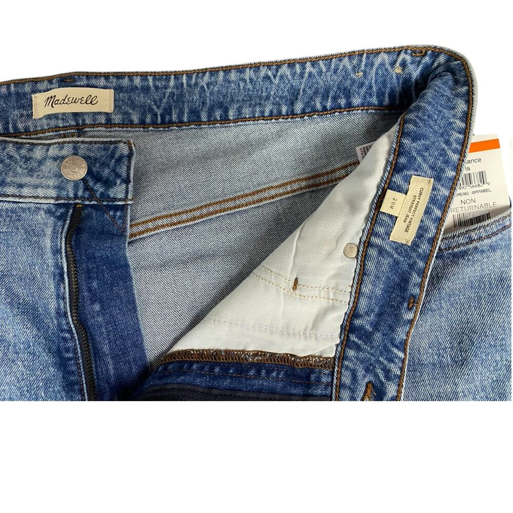 Madewell Curvy Perfect Vintage Straight Jeans, ripped knee | Plus 20W NEW NG864 - Picture 5 of 6